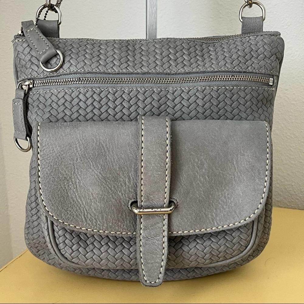 Roots Herringbone Leather Crossbody Bag